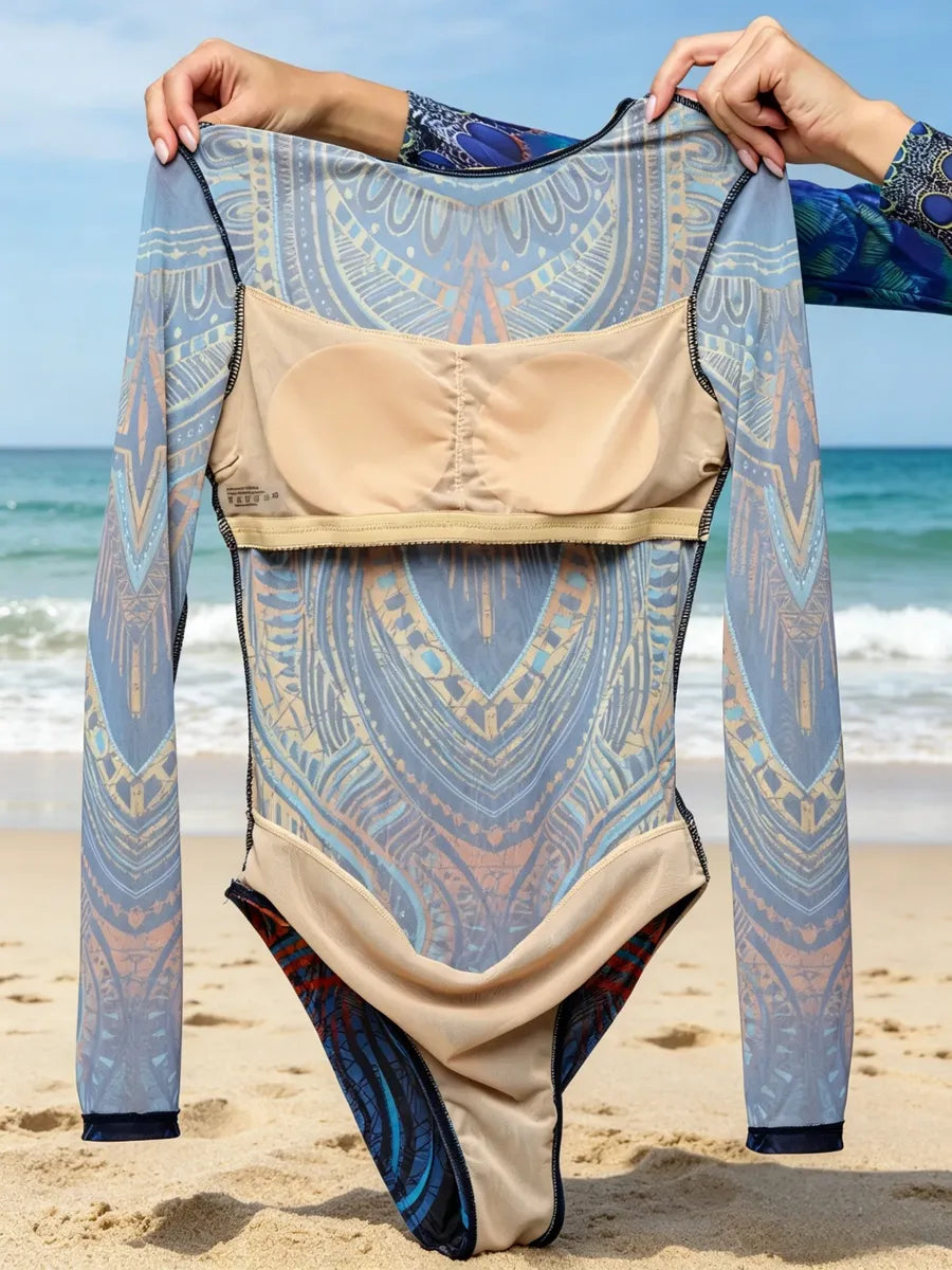 Long sleeve swimsuit "Echo of the ocean"