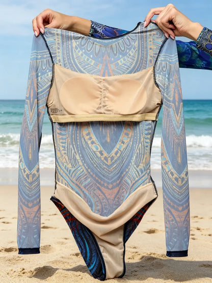 Long sleeve swimsuit "Echo of the ocean"