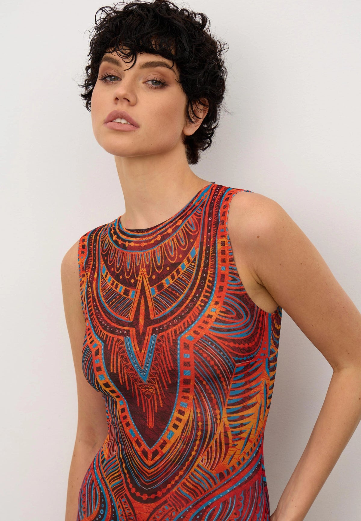 Sleeveless swimsuit "Tribal sunset"